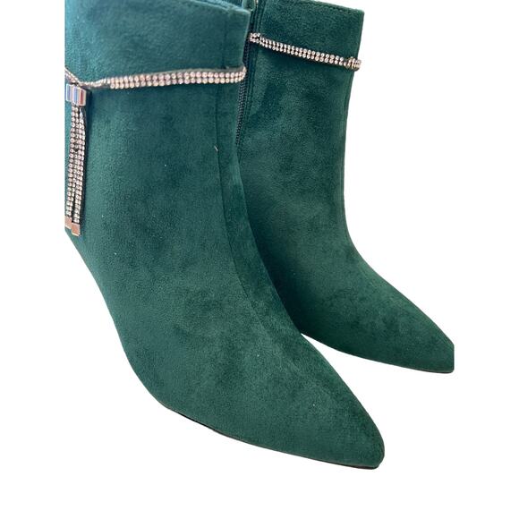 Allegra K Women's Bling Rhinestone Pointed Toe Stiletto Ankle Boots Size 9 - Picture 5 of 12